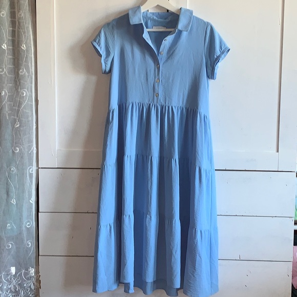 BLUE ALICE IN WONDERLAND DRESS - Picture 1 of 9